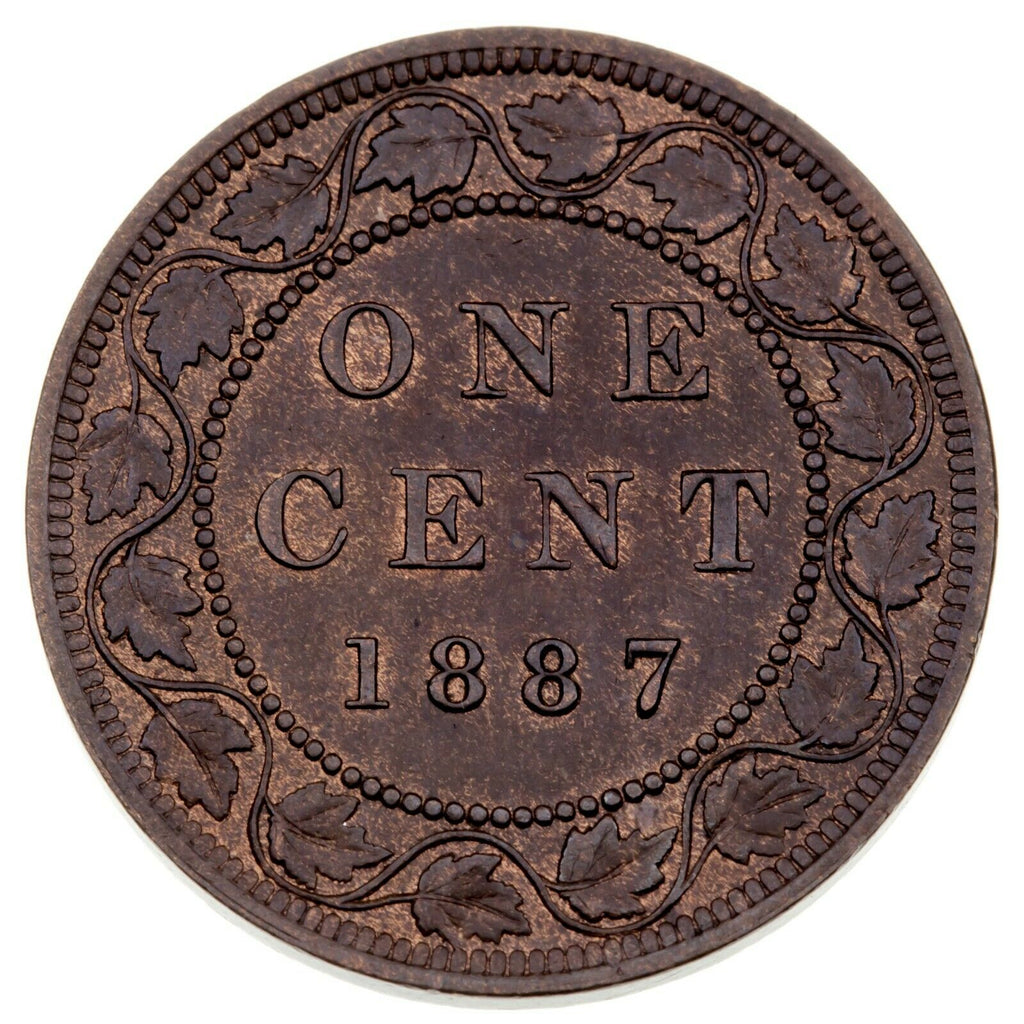 1887 Double 87 Canada Large Cent Coin (AU) Condition