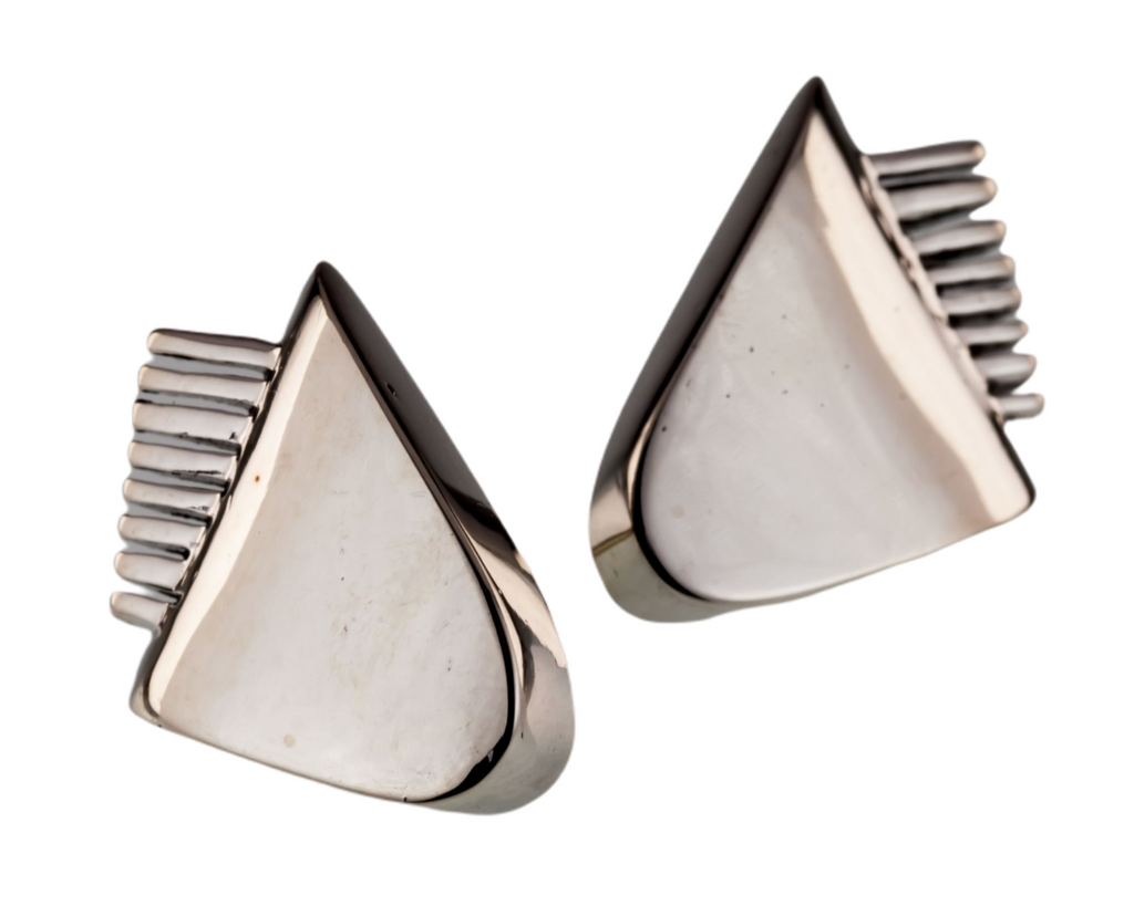Sterling Silver Abstract Piano Stud Earrings No Backs