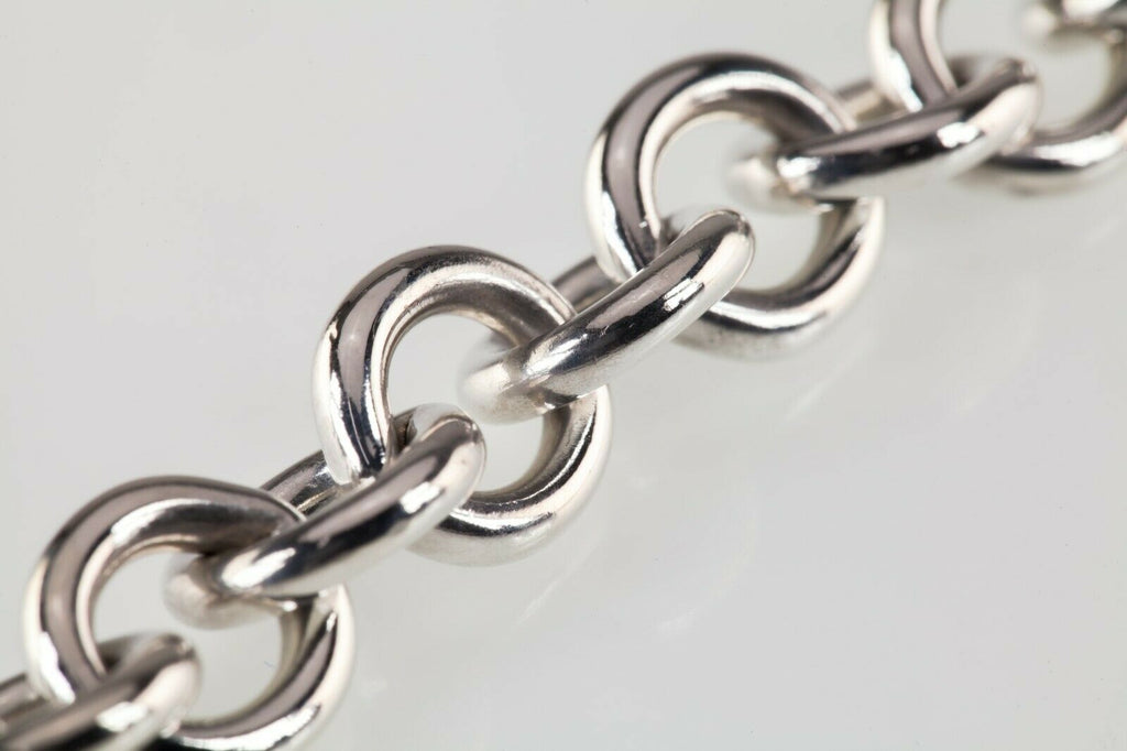 Tiffany & Co. Sterling Silver Blank Heart Tag Charm Bracelet Retails $375