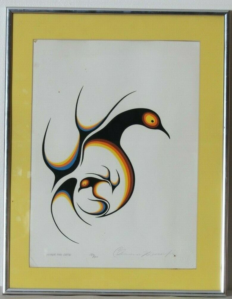 "Mother and Child" Limited Edition 136/500 Framed Silkscreen Clemence Wescoupe