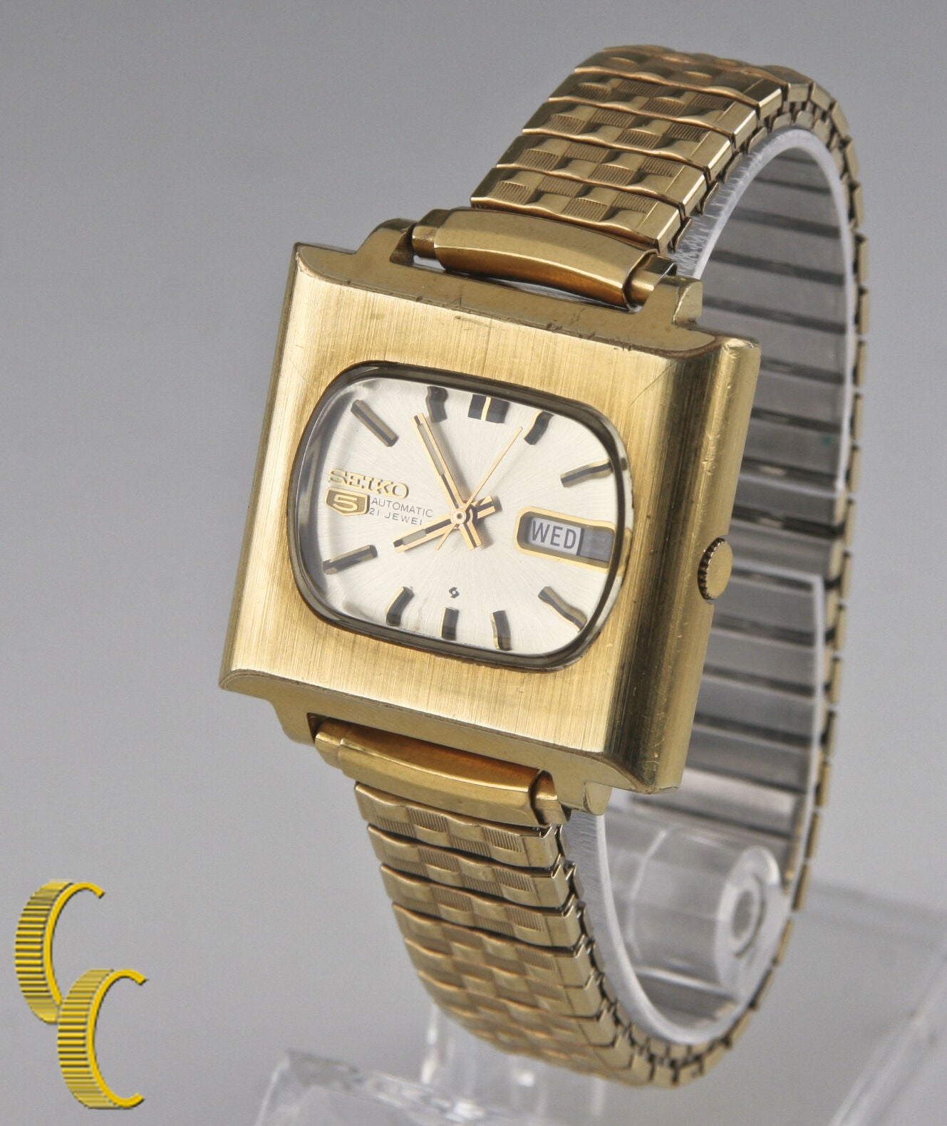 Seiko 5 automatic on sale 21 jewels gold plated