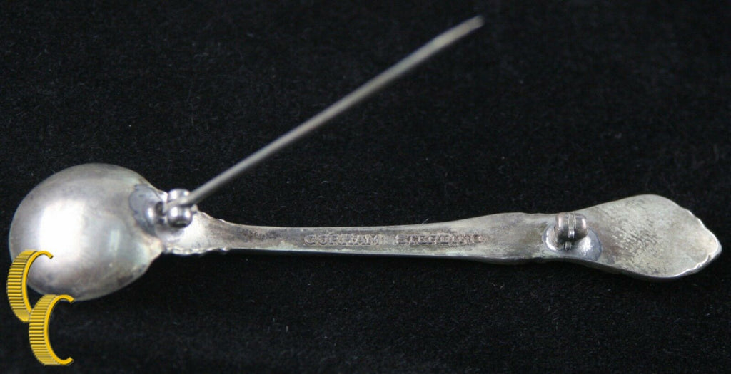 Sterling Silver Gorham King Edward Lapel Pin Nice Patina 6.1 grams