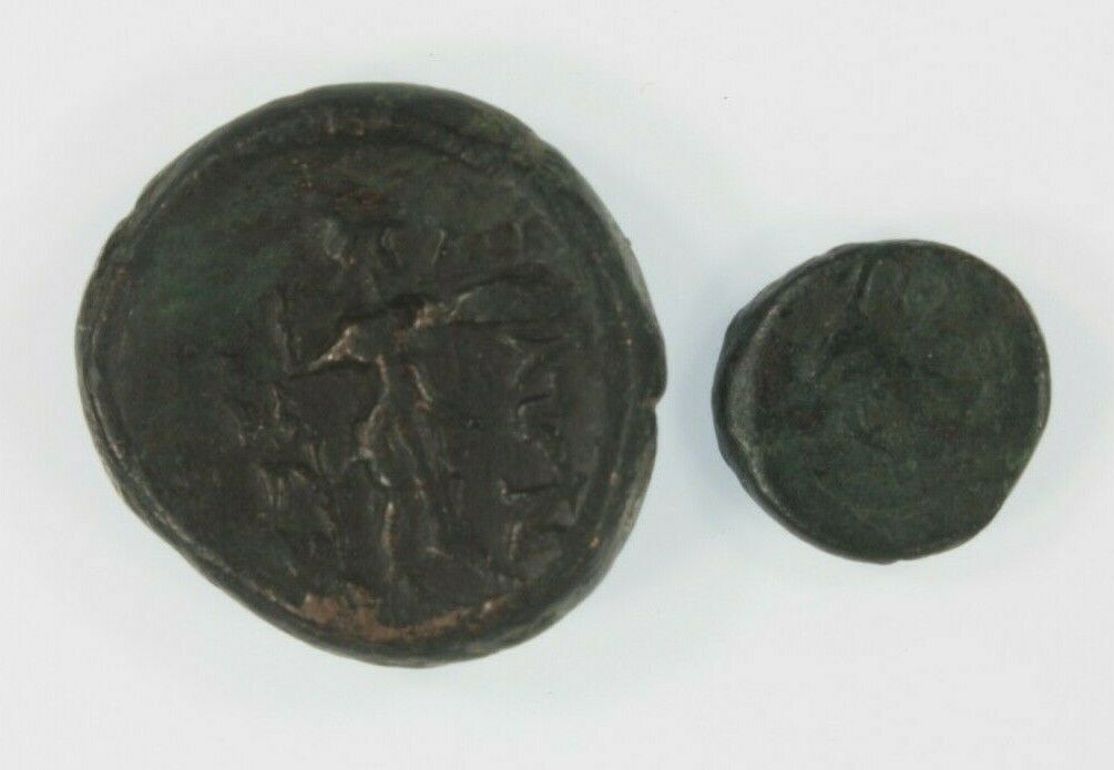 Ancient Greece 2-coin Set // Cyme (Kyme) Aeolis AE // Thessalian League AE