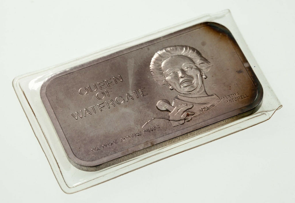 Queen of Watergate Martha Mitchell 1 oz Silver Art Bar By Colonial Mint