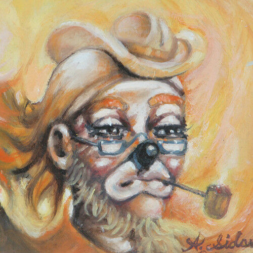"Your Favorite Clown Is?" By Anthony Sidoni 1998 Signed Oil Painting