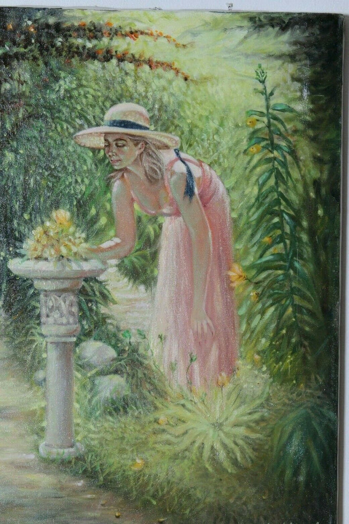"A Stroll in the Garden" By Anthony Sidoni 1995 Signed Oil on Canvas