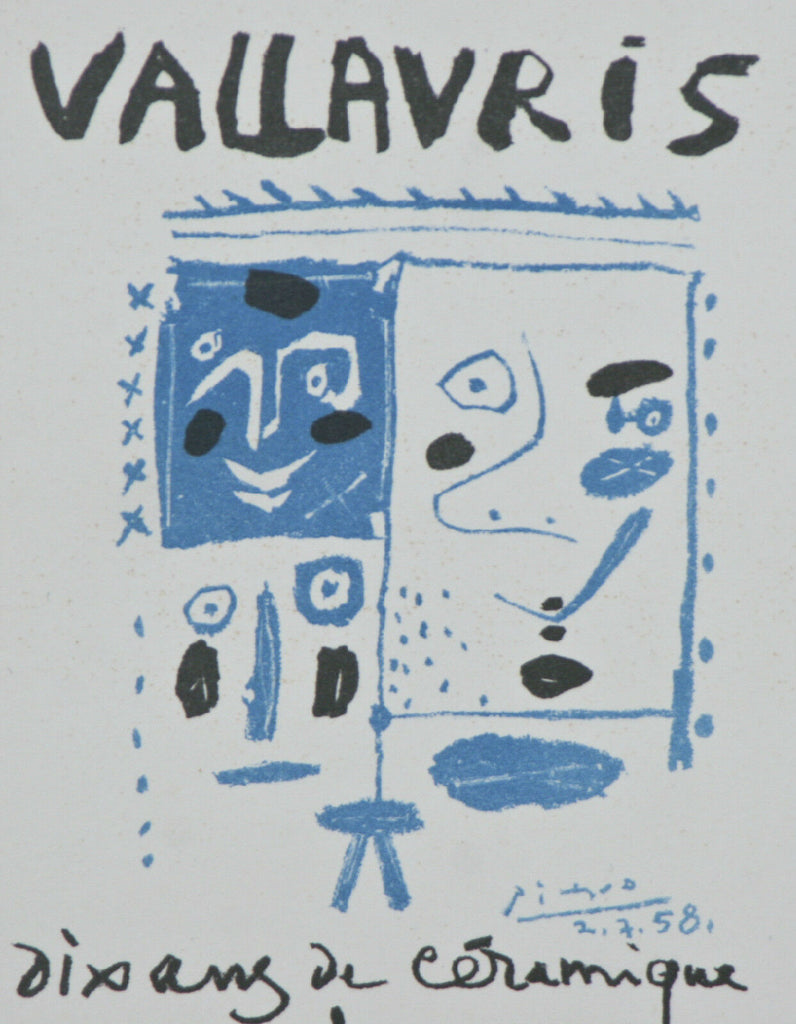 "Vallauris Dix Ans De Cermaique" by Picasso Signed Lithograph 9"x5 1/2"