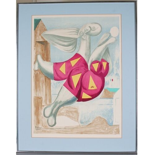 "Bather with Beach Ball" Reproduction Print by Pablo Picasso 30" x 24" Framed