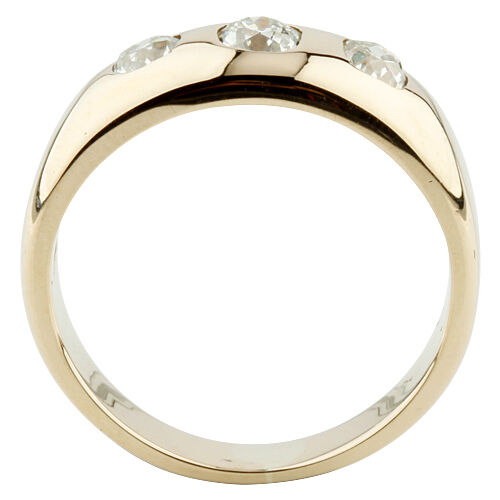 1.00 carat Diamond Three Stone 14k Yellow Gold Men's Wedding Ring Size 10