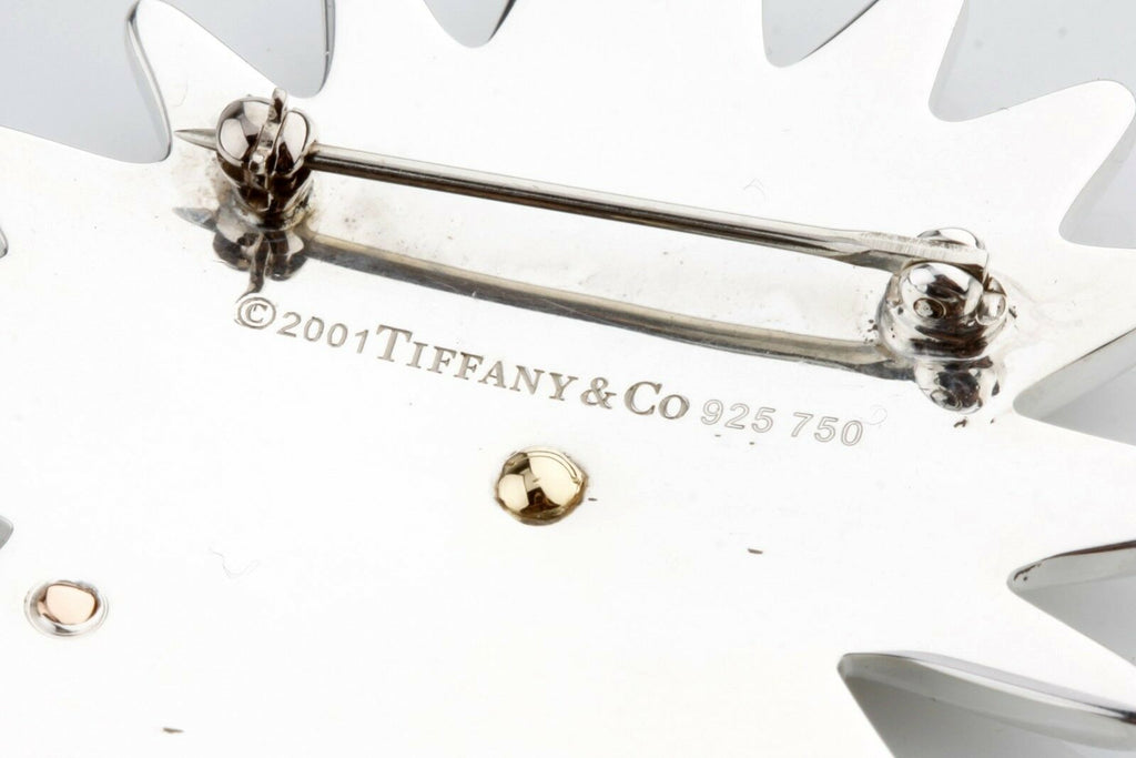Tiffany & Co Sterling Silver 18k Yellow & Rose Gold Daisy Ladybug Brooch