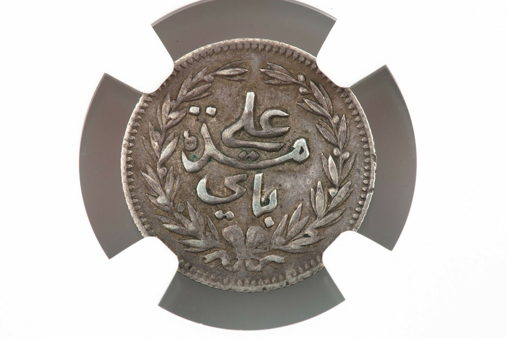 1880 Tunisia 8 Kharub Silver Coin Slabbed XF 45 NGC Extra Fine KM 181 AH 1308