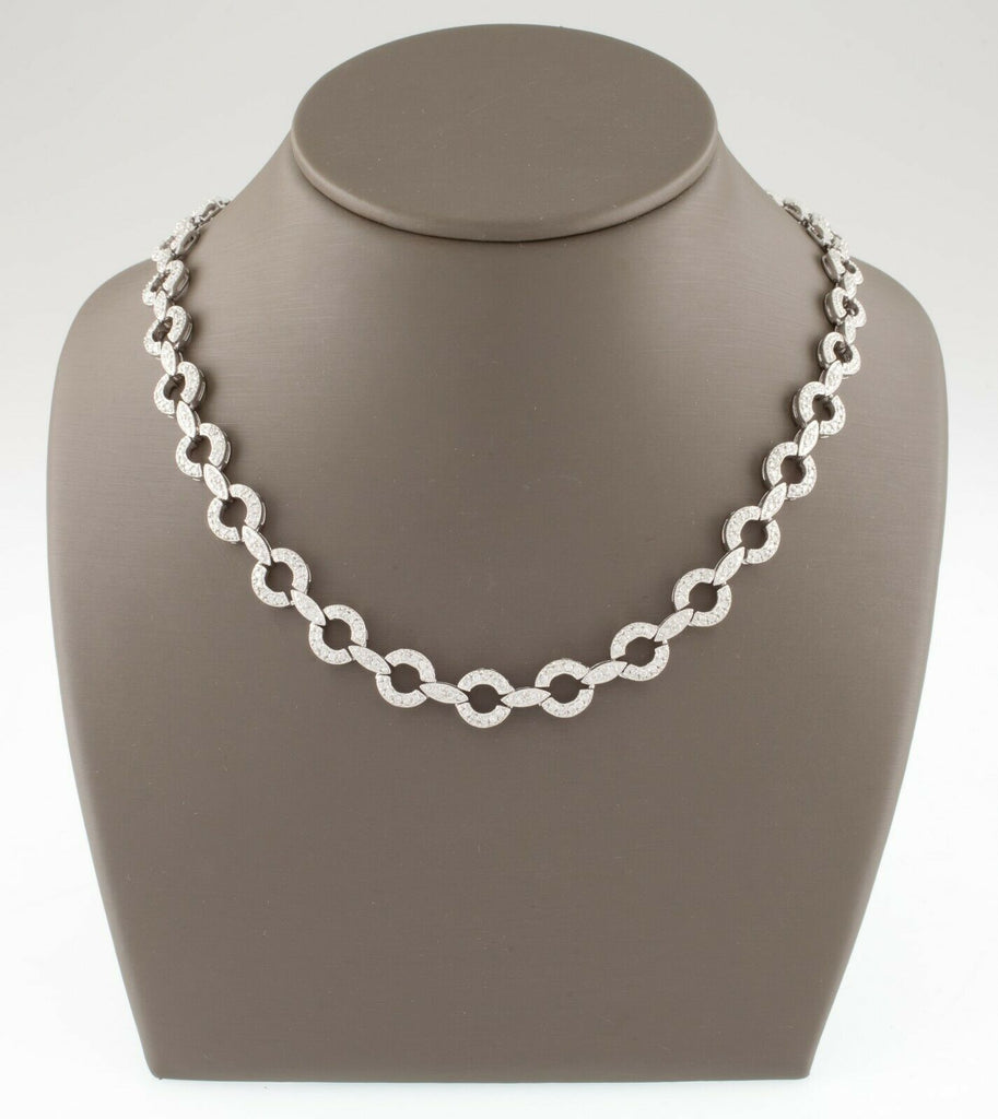 14k White Gold Diamond Loop Chain Necklace TDW = 2.50 ct H Color SI Clarity 16"
