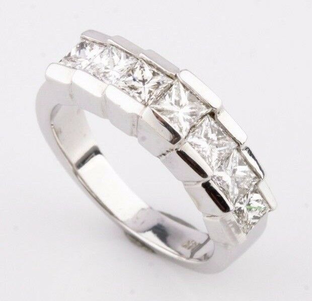 14k White Gold Princess Cut Diamond Engagement Ring Size 5.5 TDW = 1.75 ct