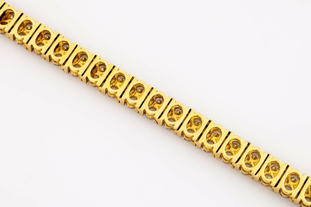14k Yellow Gold 6.58 Carat G / SI1 Diamond Tennis Bracelet