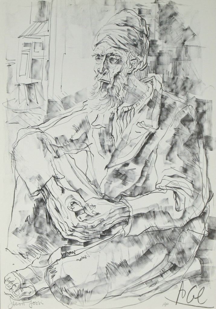 "Thinking" by Yossi Stern Signed Limited Edition of 200 Lithograph Print