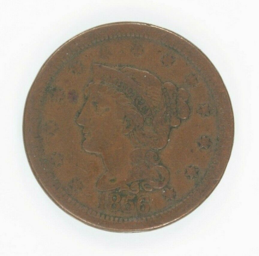1856 Large Cent in VF Condition, Brown Color, Nice Detail, No Problems