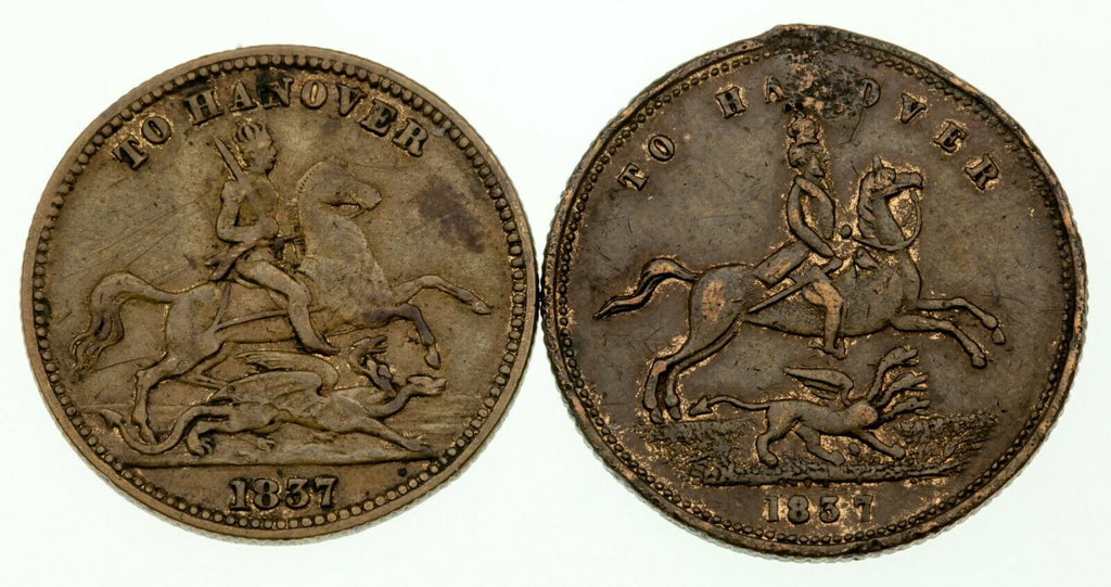 1837, 61, 62 Great Britain Queen Victoria Cumberland Jack Token Lot of 5