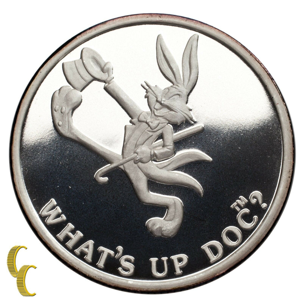 Warner Bros Bugs Bunny "What's Up Doc?" 50th Birthday 1 oz Silver Round w/ CoA