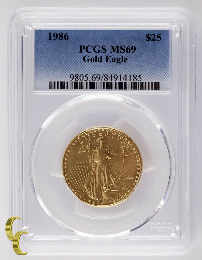 1986 Gold 1/2 Oz. American Eagle Graded by PCGS as MS-69! Great Bullion!
