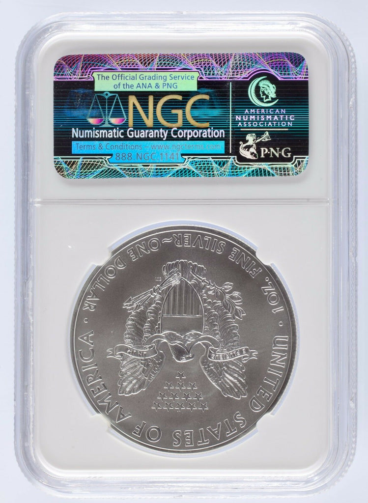 2015 $1 American Silver Eagle Graded by NGC as MS-70 First Day of Issue