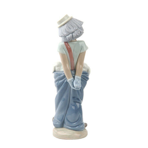 LLADRO "Little Pals" Glazed Porcelain Figurine #7600 Clown w/ Puppies in Pockets