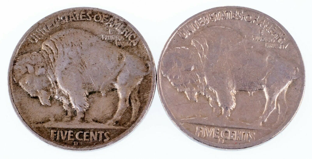 Lot of two Buffalo Nickels (1934 and 1935)-D in XF Condition, Natural Color