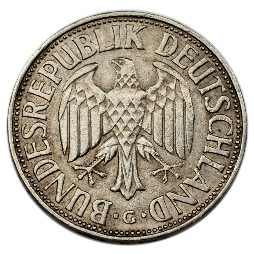 1962-G Germany 1 Mark Coin KM #110 XF Condition