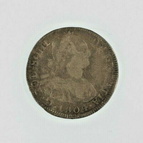 1804-PTS PJ 4 Reales Silver Coin // King Charles III // Potosi Bolivia Mint