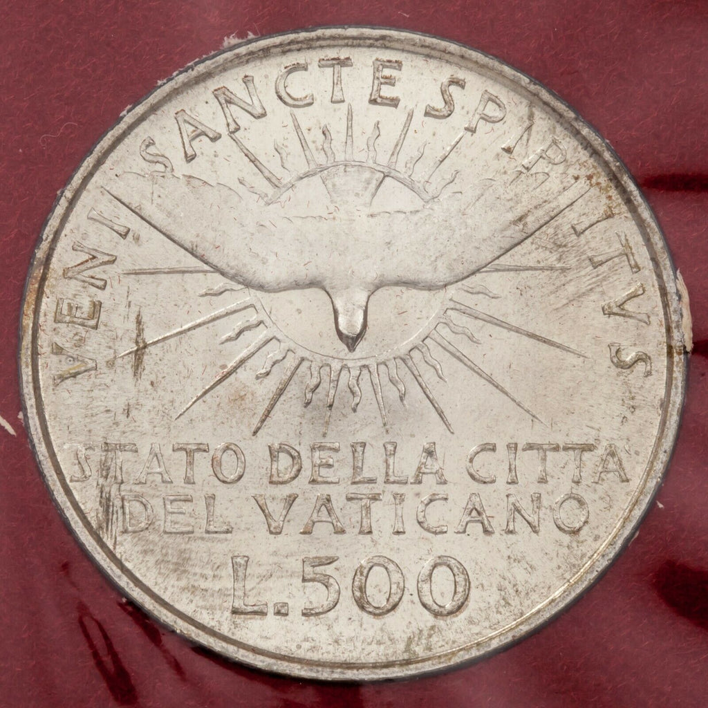 1963 Vatican City 500 Lire, Silver Coin Sede Vacante KM# 75 Mint Sealed
