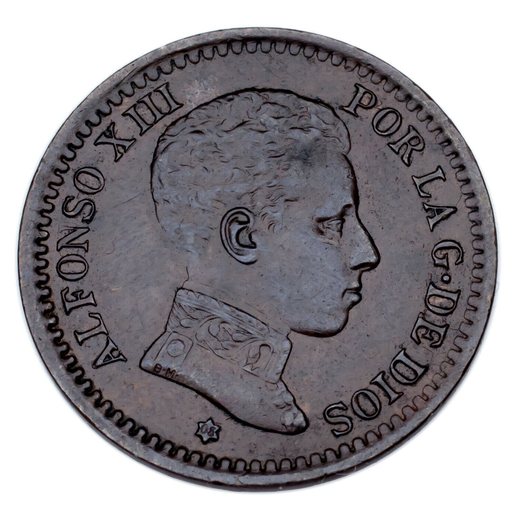 1878-1905 Spain Coin Lot (2pcs) 2 & 5 Centimos (VF-Unc)
