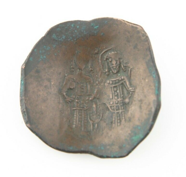 1195-1203 east Roman Byzantine Billon Aspron Trachy VF Alexius III Angelos BMC#5