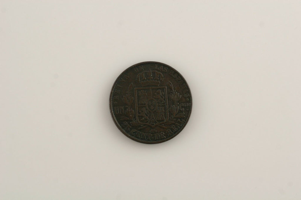 1858 Spain 25 Centimo (VF+) very Fine Plus Condition