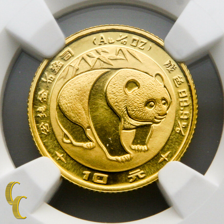 1983 Gold Chinese Panda 1/10 oz 10 Yuan Graded by NGC MS 69