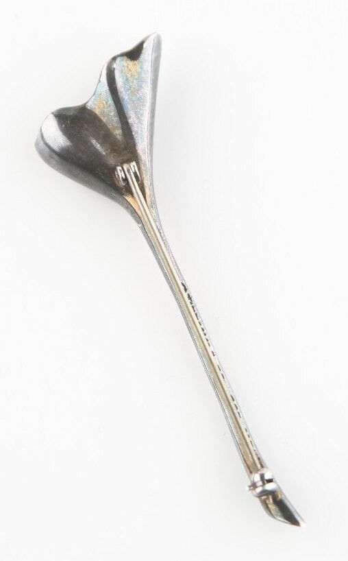 Tiffany & Co. Vintage Sterling Silver Gingko Leaf Pin / Brooch Nice Patina!