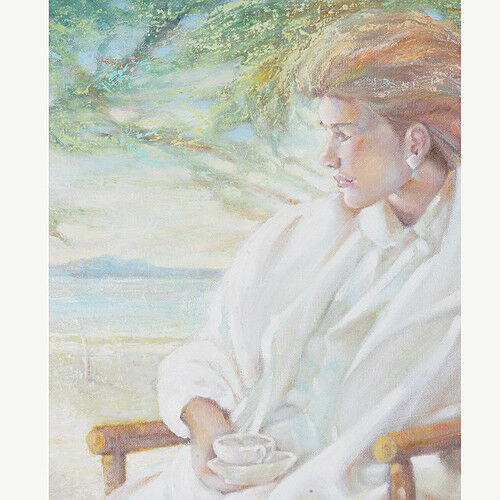 Untitled (Woman in White Suit) By Anthony Sidoni 1987 Signed Oil on Canvas