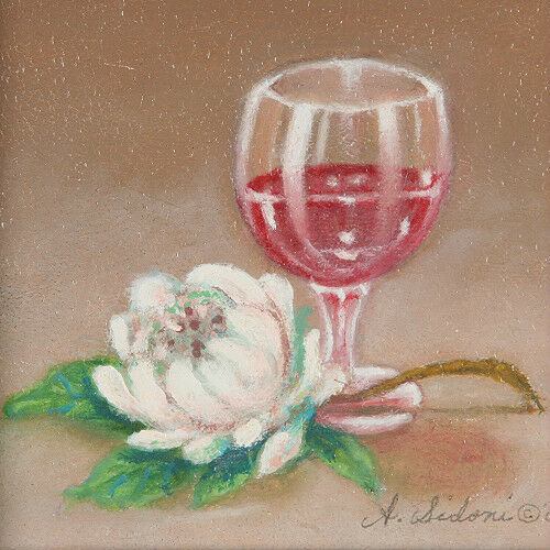 "A Pleasant Bouquet" By Anthony Sidoni 2007 Signed Oil Painting 11 1/2"x11 1/2"