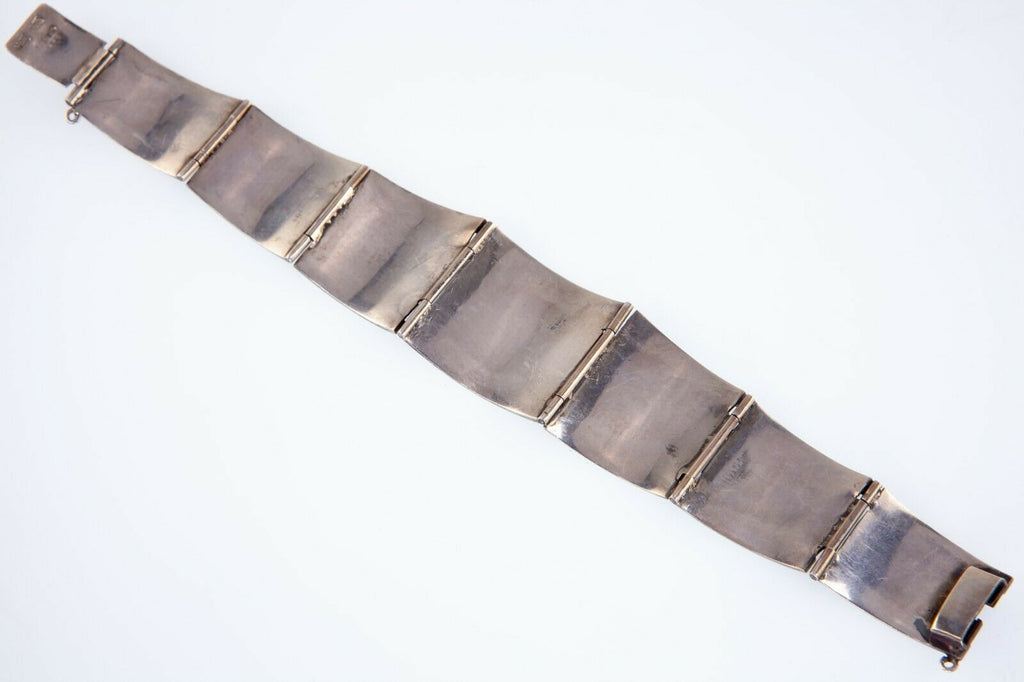 Gorgeous Antiqued Sterling Silver and 18k Gold Peruvian Bracelet