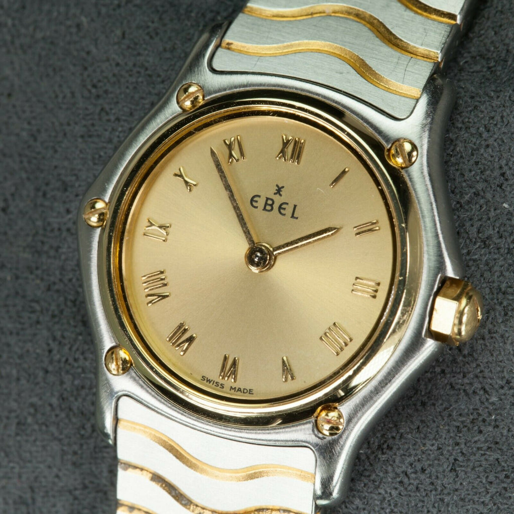 Ebel Women's Wave Two-Tone Stainless Steel Quartz Watch w/ Gold Dial 18208008