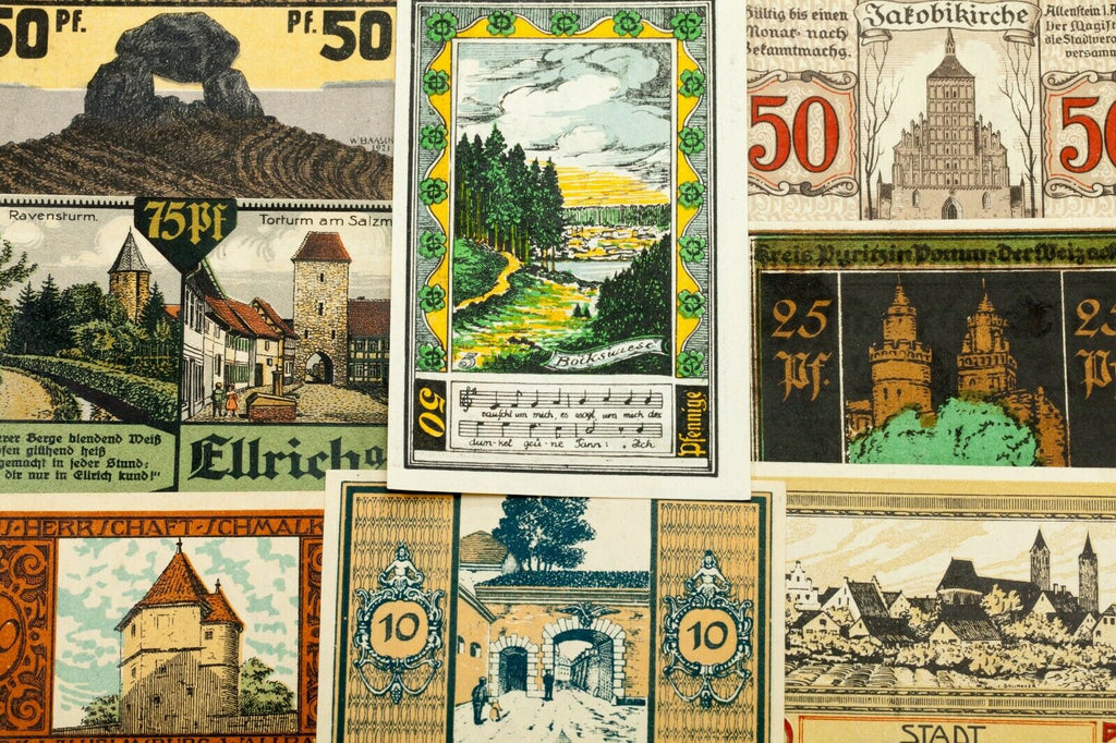 1920-1922 Germany Notgeld (Emergency Money) 25pc - Buildings & Structures Themes
