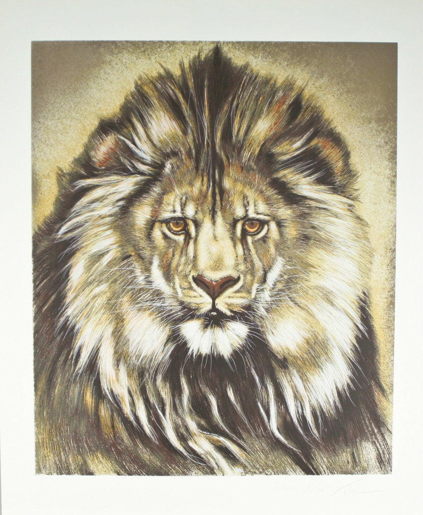 "African Lion" by Martin Gilbert Katon Signed Trial Proof TP Lithograph 29"x24"