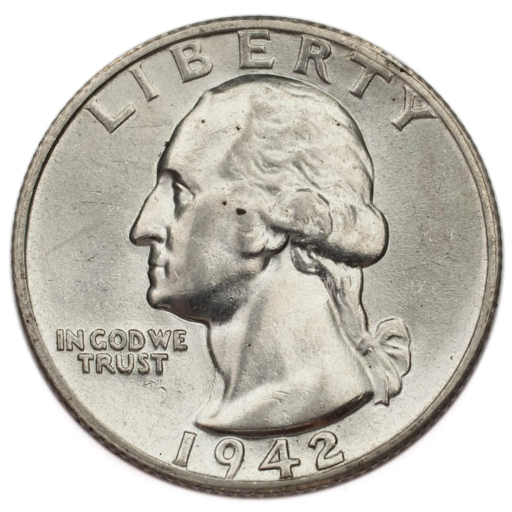 1942-S Silver Washington Quarter 25C (Choice BU Condition) Full Mint Luster