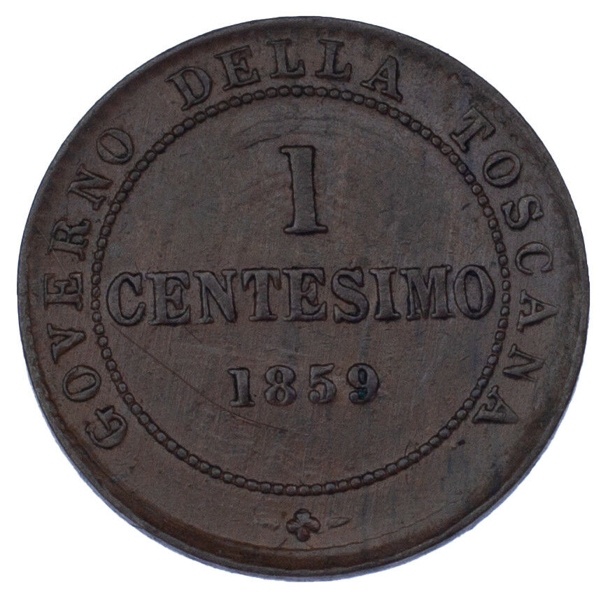 1859 Italian States Tuscany 1 Centesimo, UNC Condition C# 81