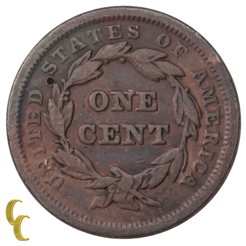 1841 Braided Hair Large Cent 1C Penny (Fine+, F+ Condition)