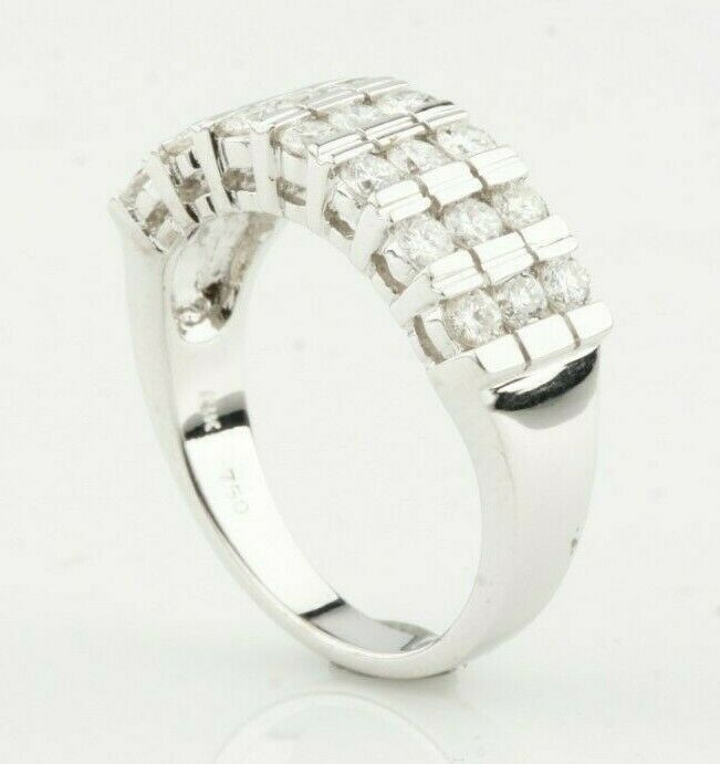 18k White Gold Diamond Plaque Ring TDW = 0.94 ct Size 6 Gorgeous!