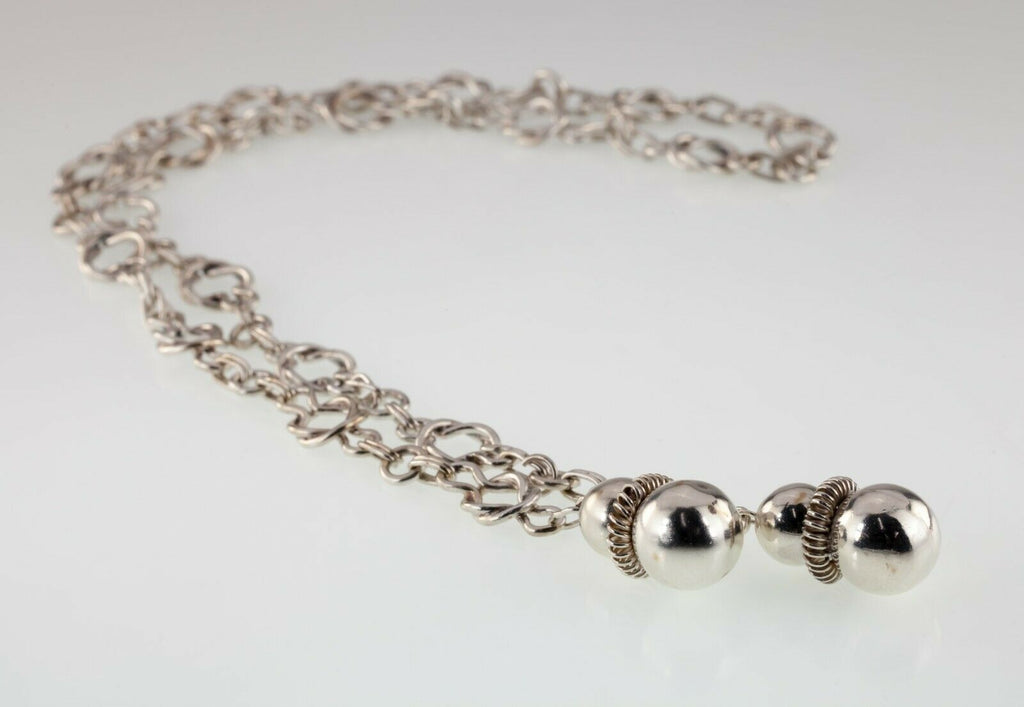 Gorgeous Sterling Silver Ornate Chain Wrap Necklace 30"