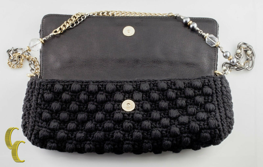Dolce & Gabbana Small Crochet Miss Charles Clutch Shoulder Bag Ornate Strap