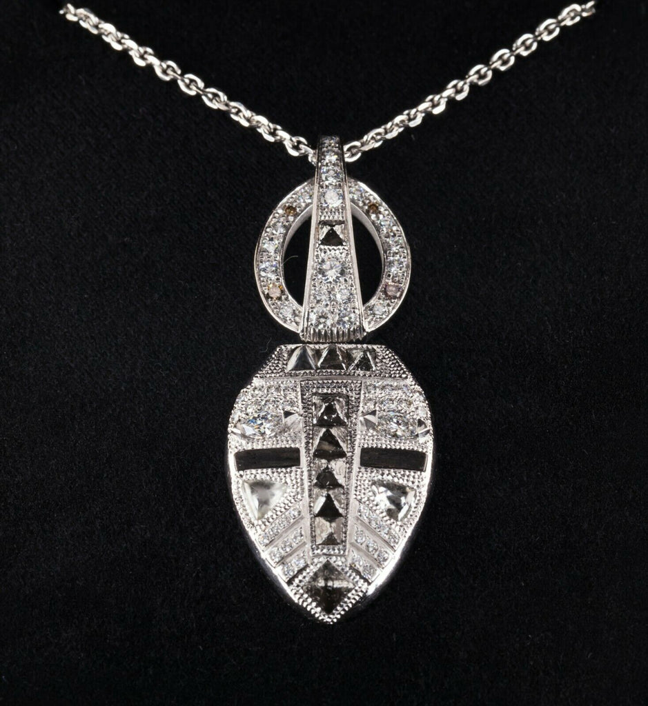 De Beers 18k White Gold Rough Diamond Yayadhama Amulet Talisman Pendant w/ Box
