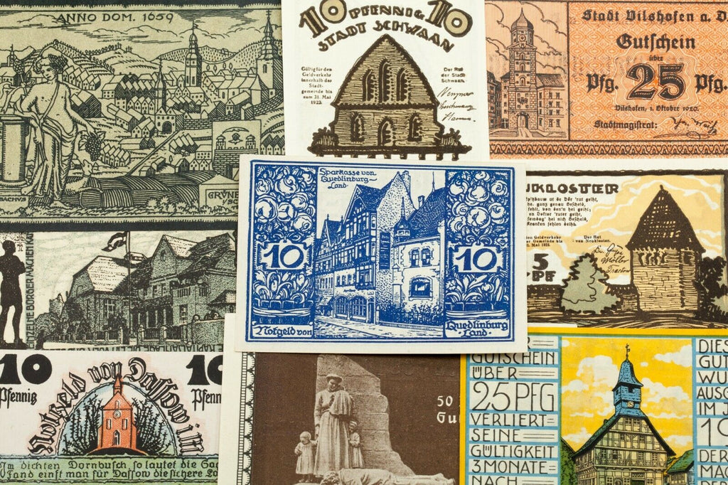 1920-1922 Germany Notgeld (Emergency Money) 25pc - Cities & Buildings