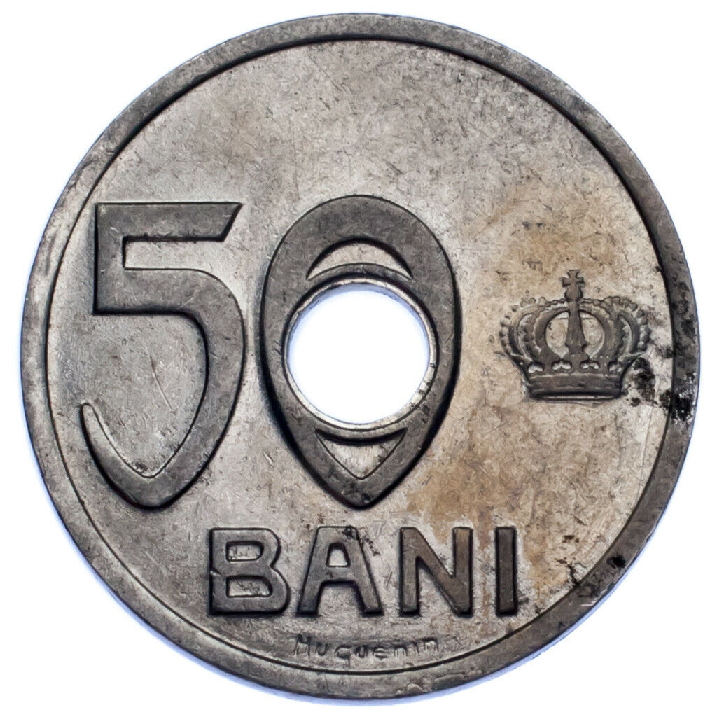Romania 3-Coins Set // 1912 Silver Leu, 1921 25 Bani & 50 Bani
