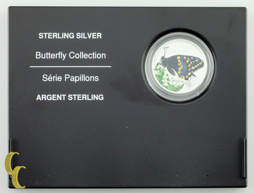 2006 Canadian 50 Cent Silver Proof Coin Short-Tailed Swallowtail w/ Box & CoA